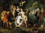 Hendrick van balen Diana Turns Actaeon into a Stag oil